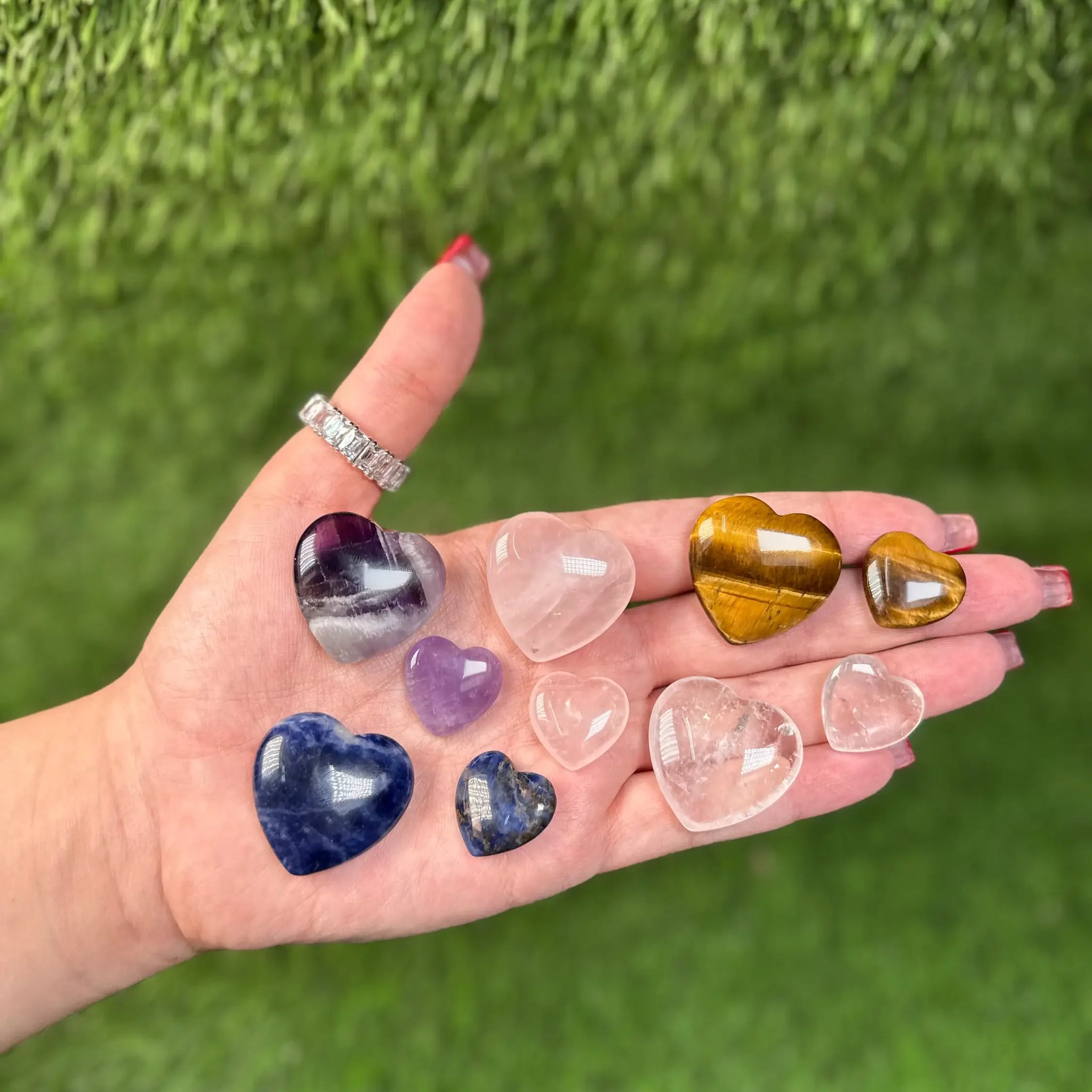 Clear Quartz Crystal Hearts