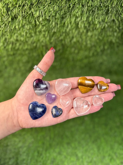 Clear Quartz Crystal Hearts