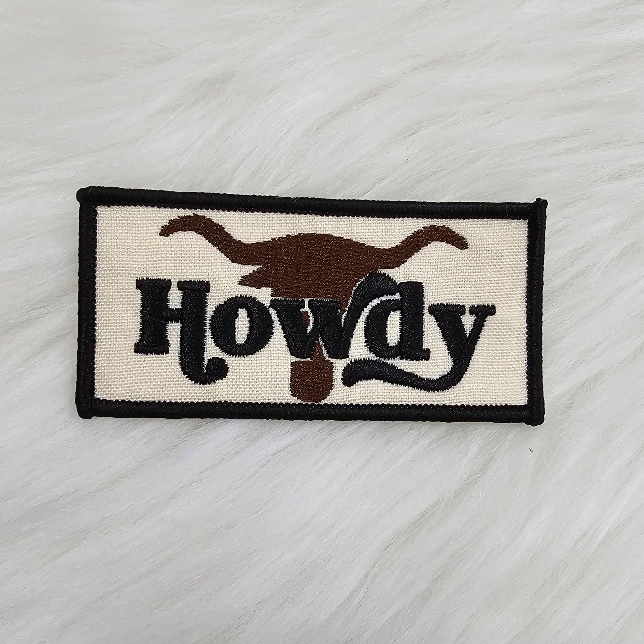 Howdy Longhorn Bull Woven Embroidery Iron On Patch