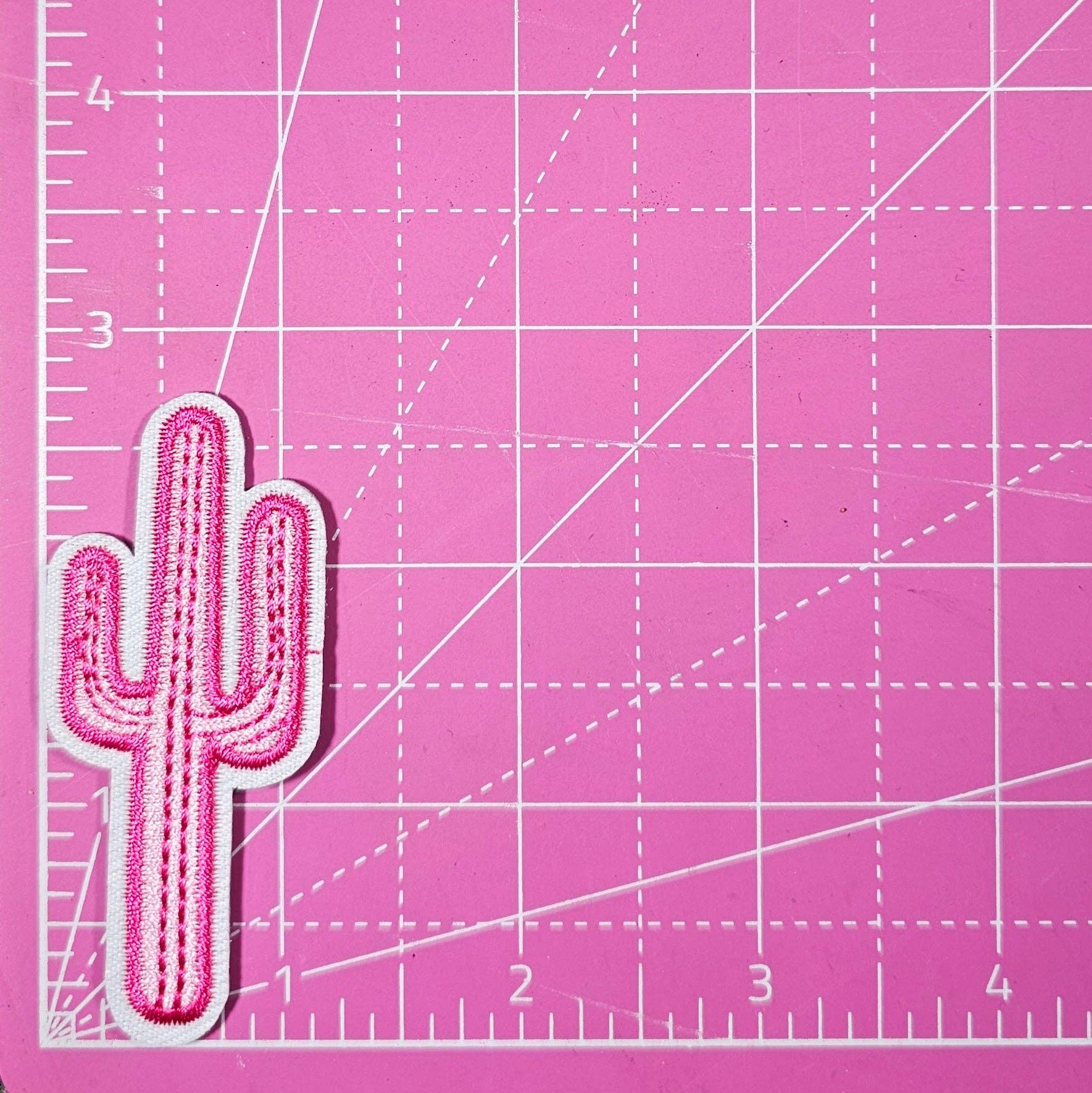 Cactus Pink Western Embroidery Iron On Patch