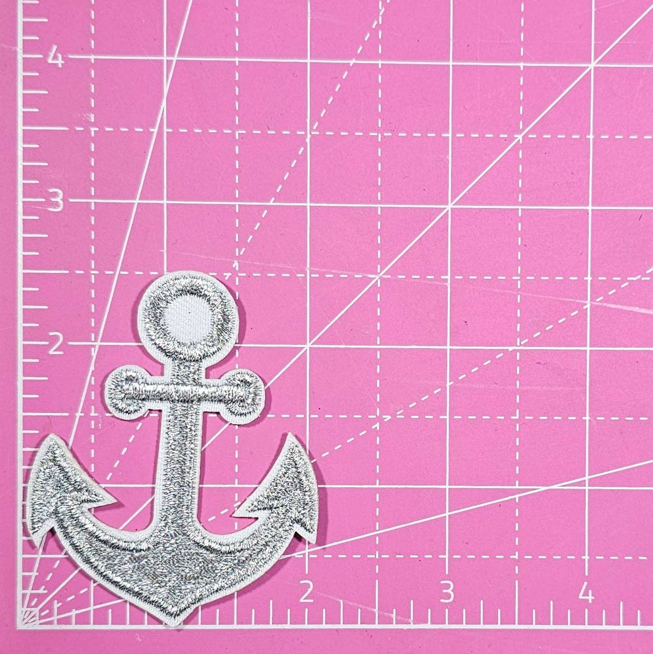Anchor Silver Embroidery Iron On Patch