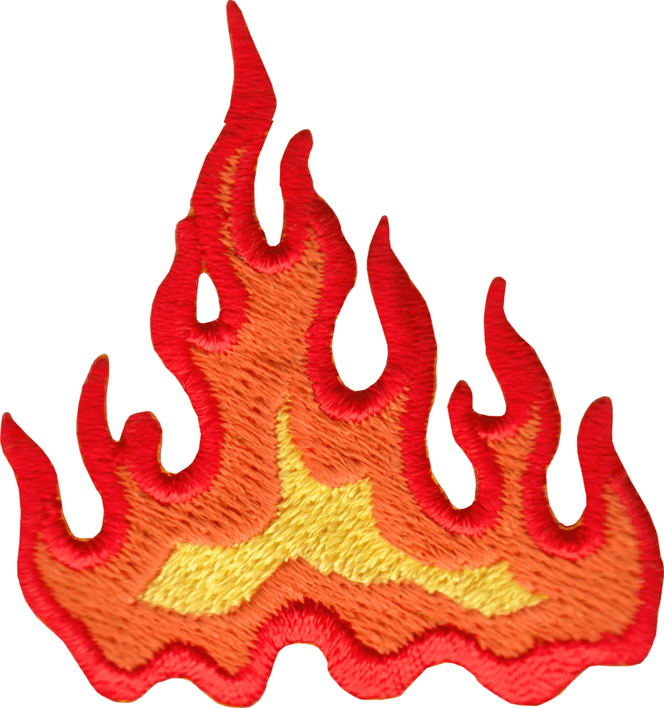 2" Patch - Flame - Red, Orange And Yellow Fire Heat Flames