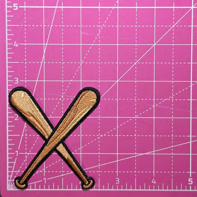 Crossing Bats Embroidery Iron On Patch