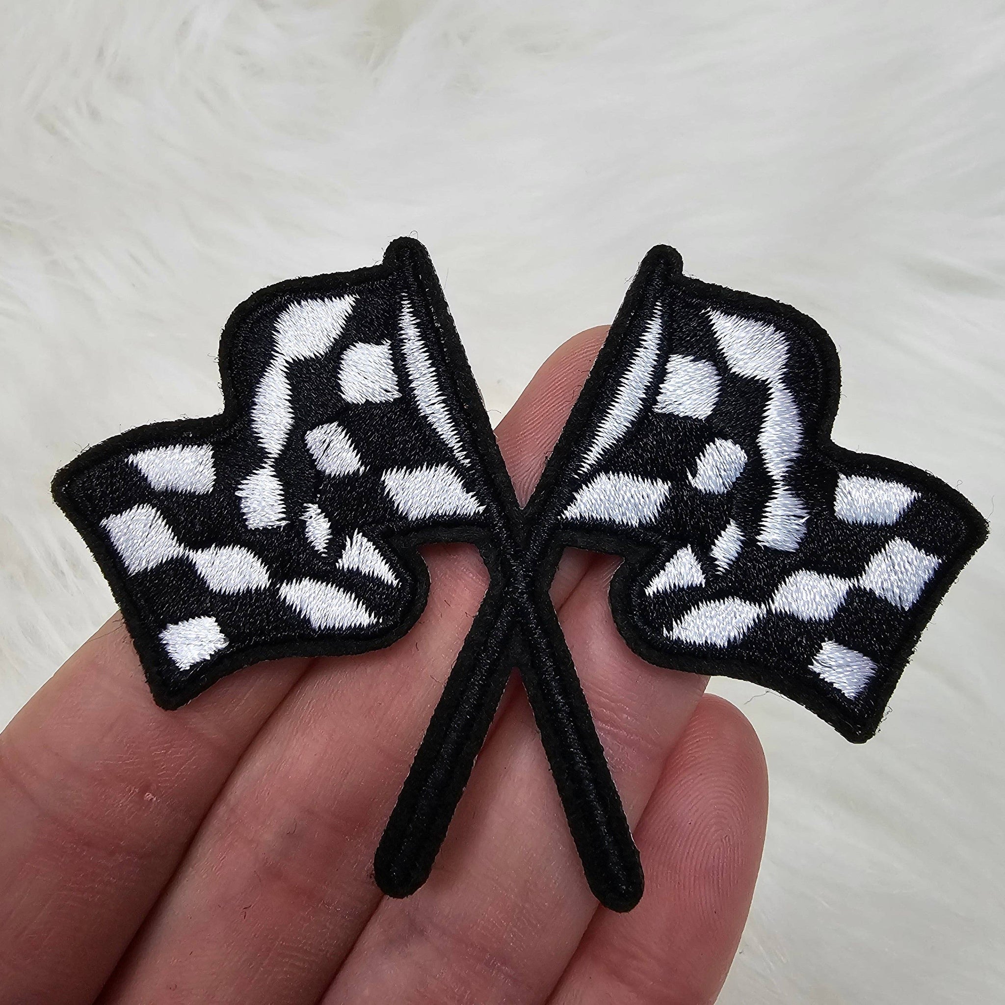 Racing Checkered Flag Embroidery Iron On Patch