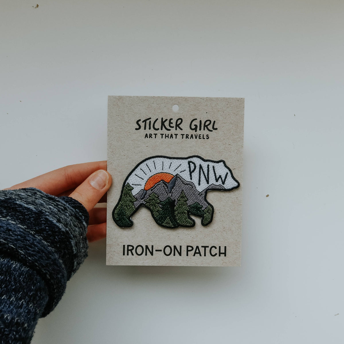 PNW Bear Embroidered Iron On Patch