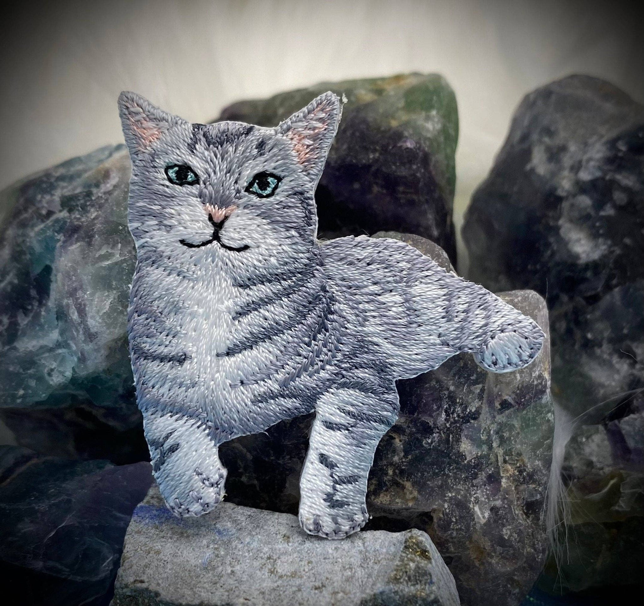 Gray Tabby Cat, Kitten, Pets, Animals, Iron on Patch