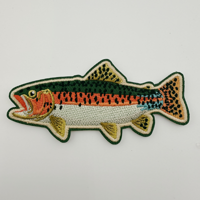 4" Trout / Fish -  Embroidered Hat Patch