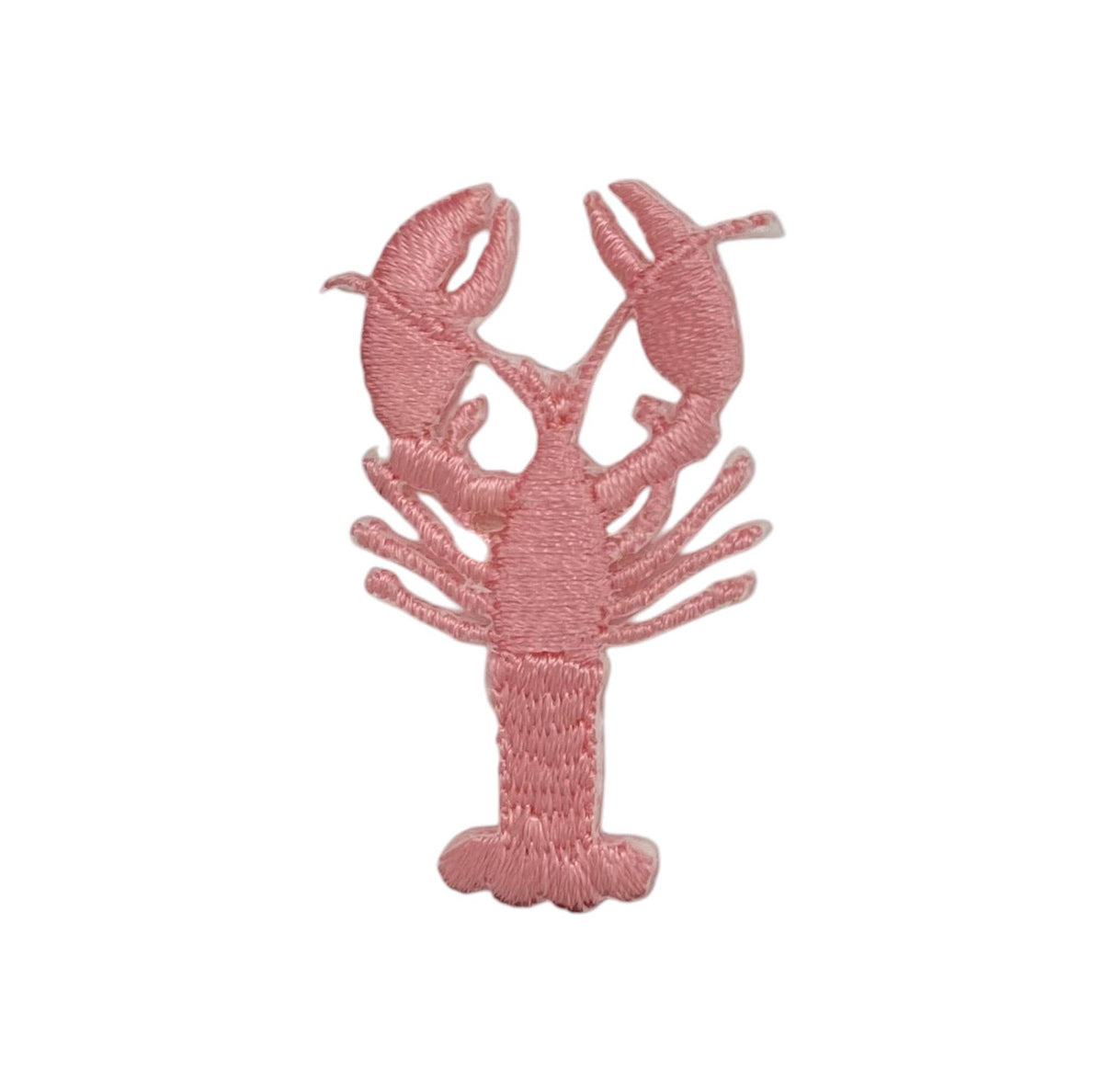 Small Pink Lobster, Crawfish - Iron on Embroidered Patch
