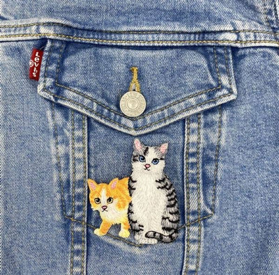 Cat With Kitten, Pets, Embroidered Iron on Patch