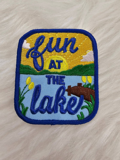 Fun at the Lake Scenic Embroidery Iron On Patch