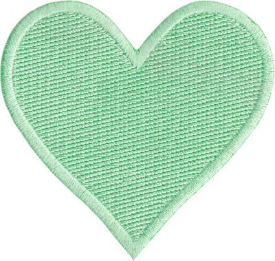 Patch - 2.88" Heart - Solid Colored - 11 Color Options