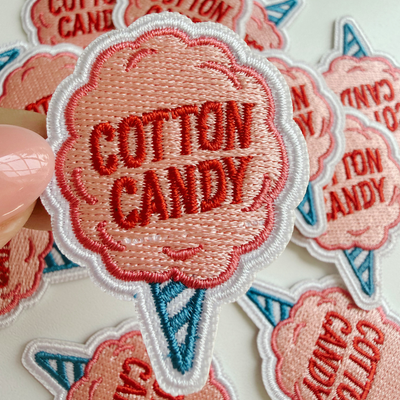 2" Cotton Candy  - Embroidered Hat Patch