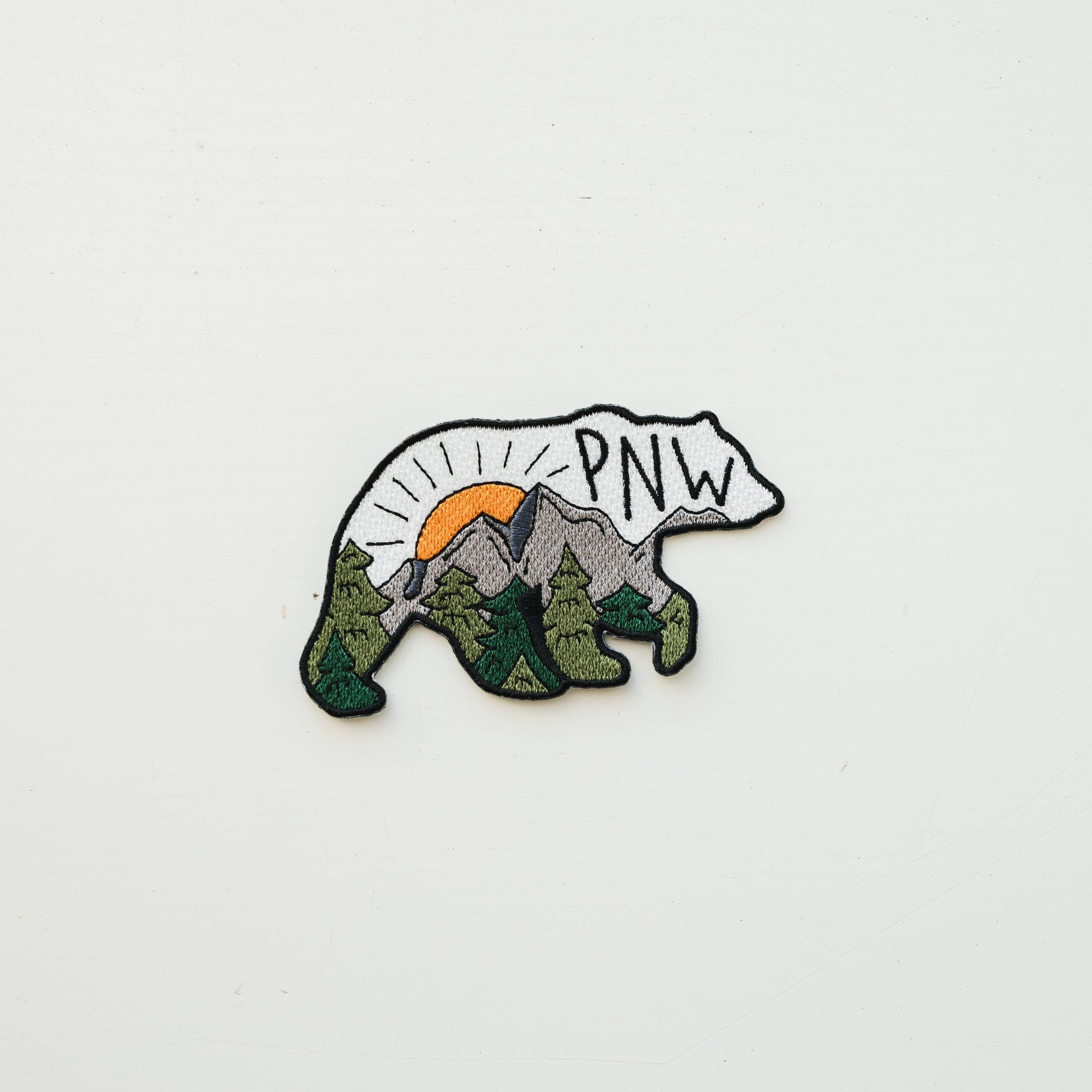 PNW Bear Embroidered Iron On Patch