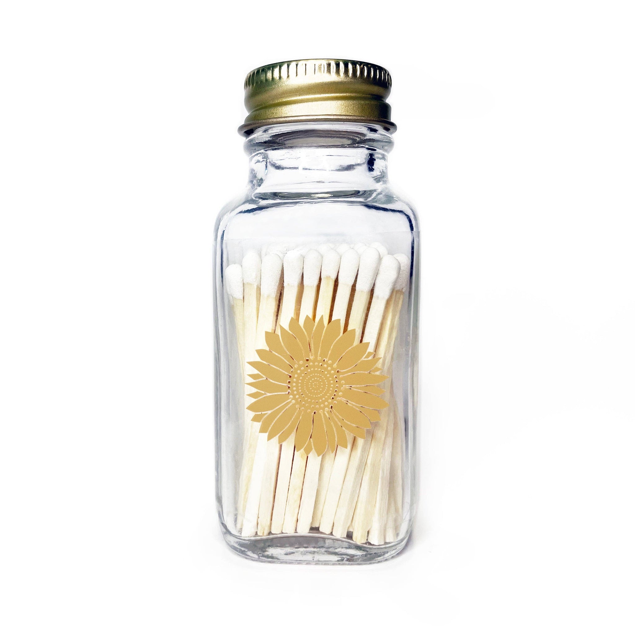 Sunflower Jar of Matches | Modern Farmhouse Match Cloche