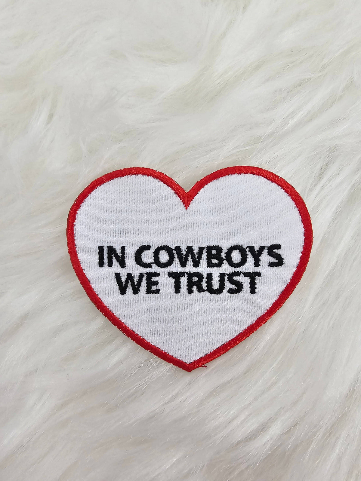 In Cowboys We Trust Woven Embroidery Iron On Patch