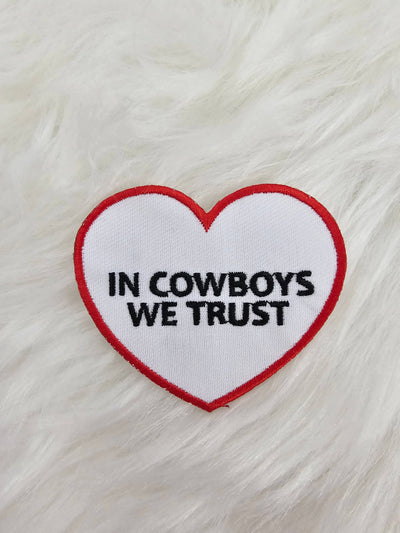 In Cowboys We Trust Woven Embroidery Iron On Patch