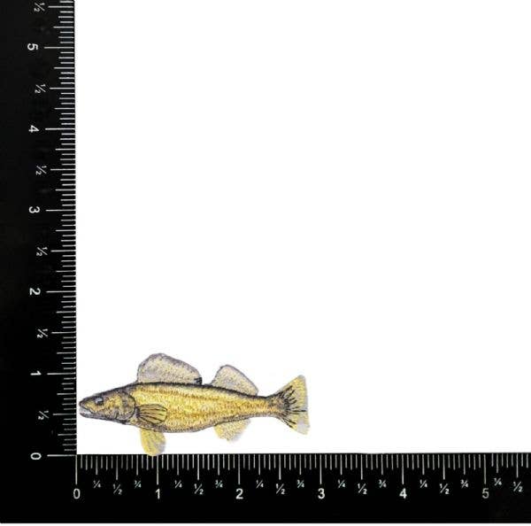 Walleye Fish, Embroidered, Iron on Patch