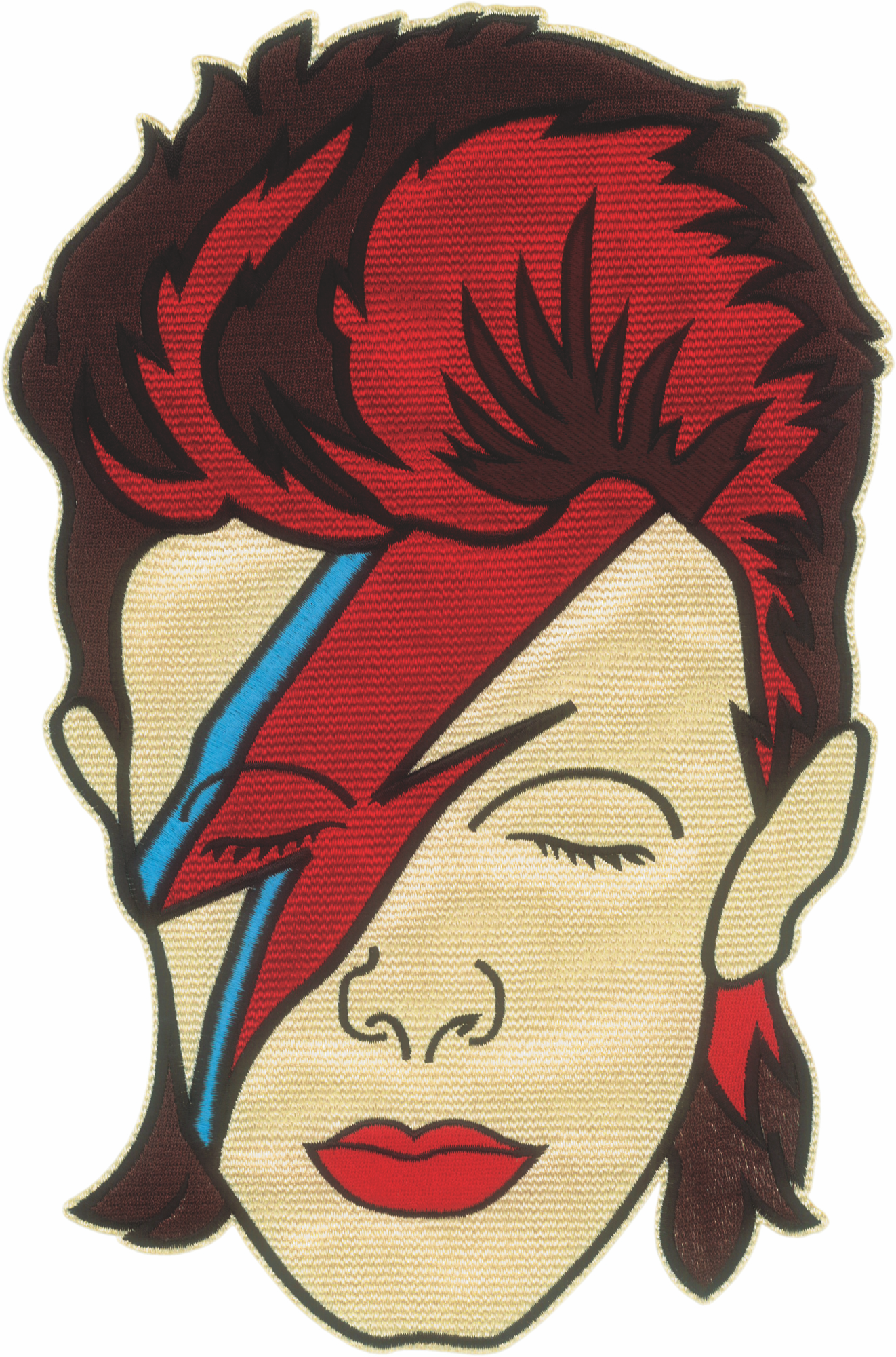9" Back Patch - David Bowie - Aladdin Sane Face - Rock Music