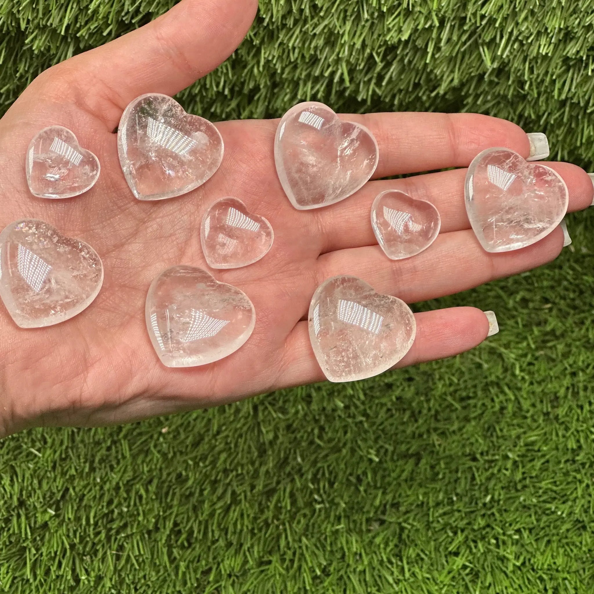 Clear Quartz Crystal Hearts