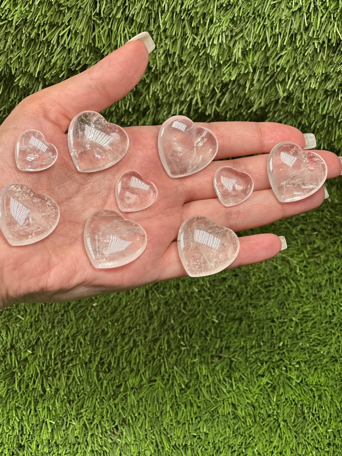 Clear Quartz Crystal Hearts
