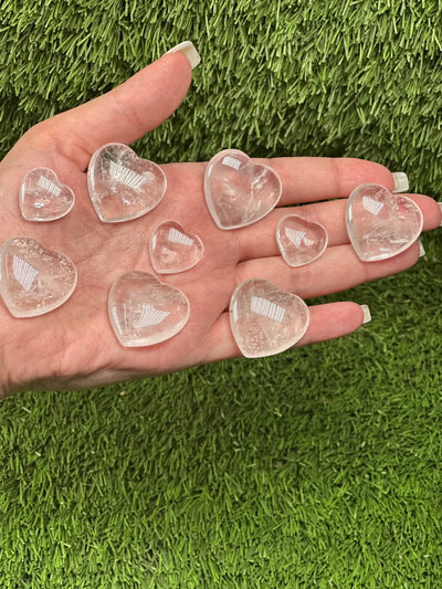 Clear Quartz Crystal Hearts