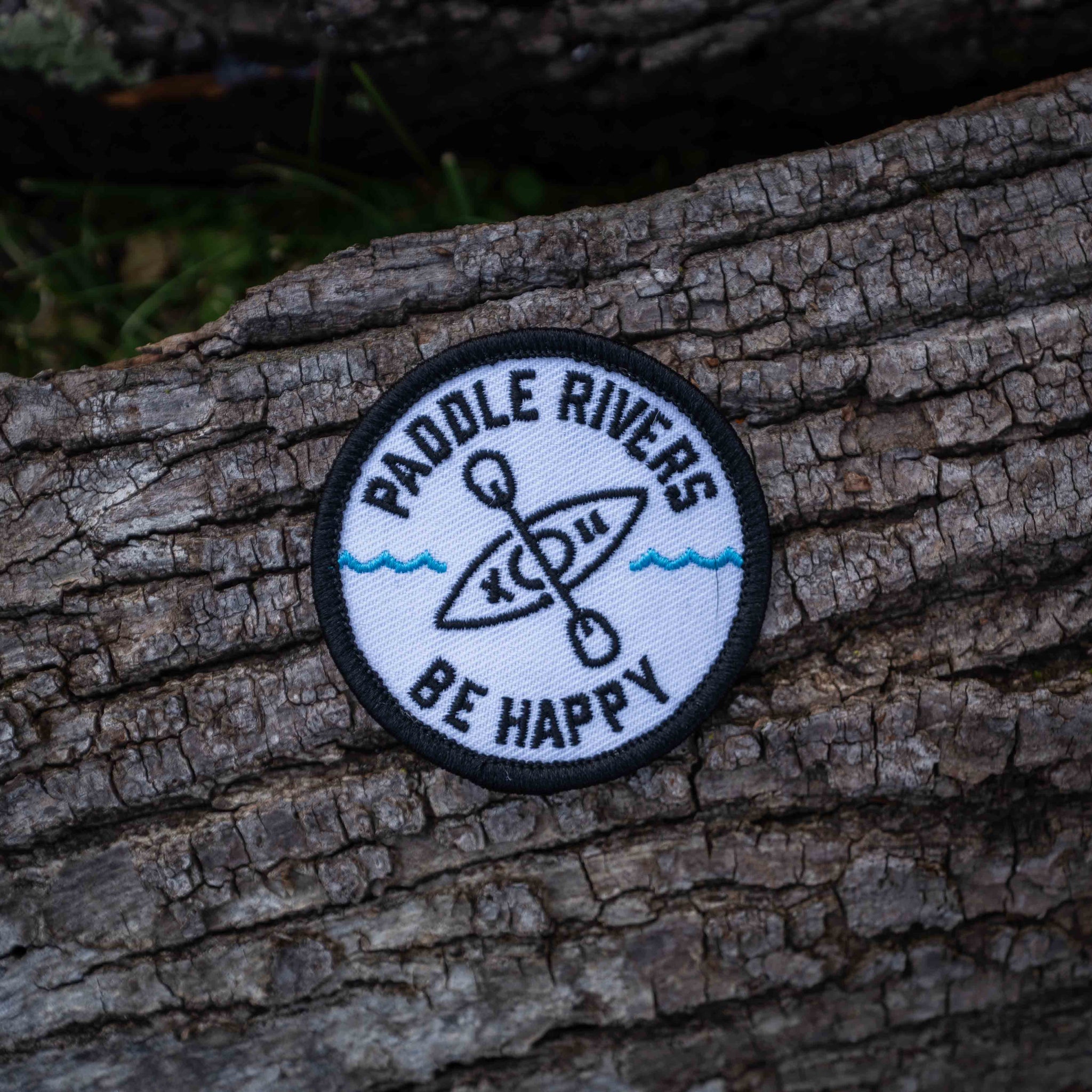Kayaking, Paddle River - Be Happy Kayak Patch