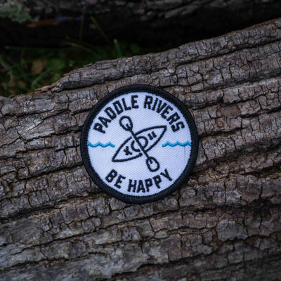Kayaking, Paddle River - Be Happy Kayak Patch