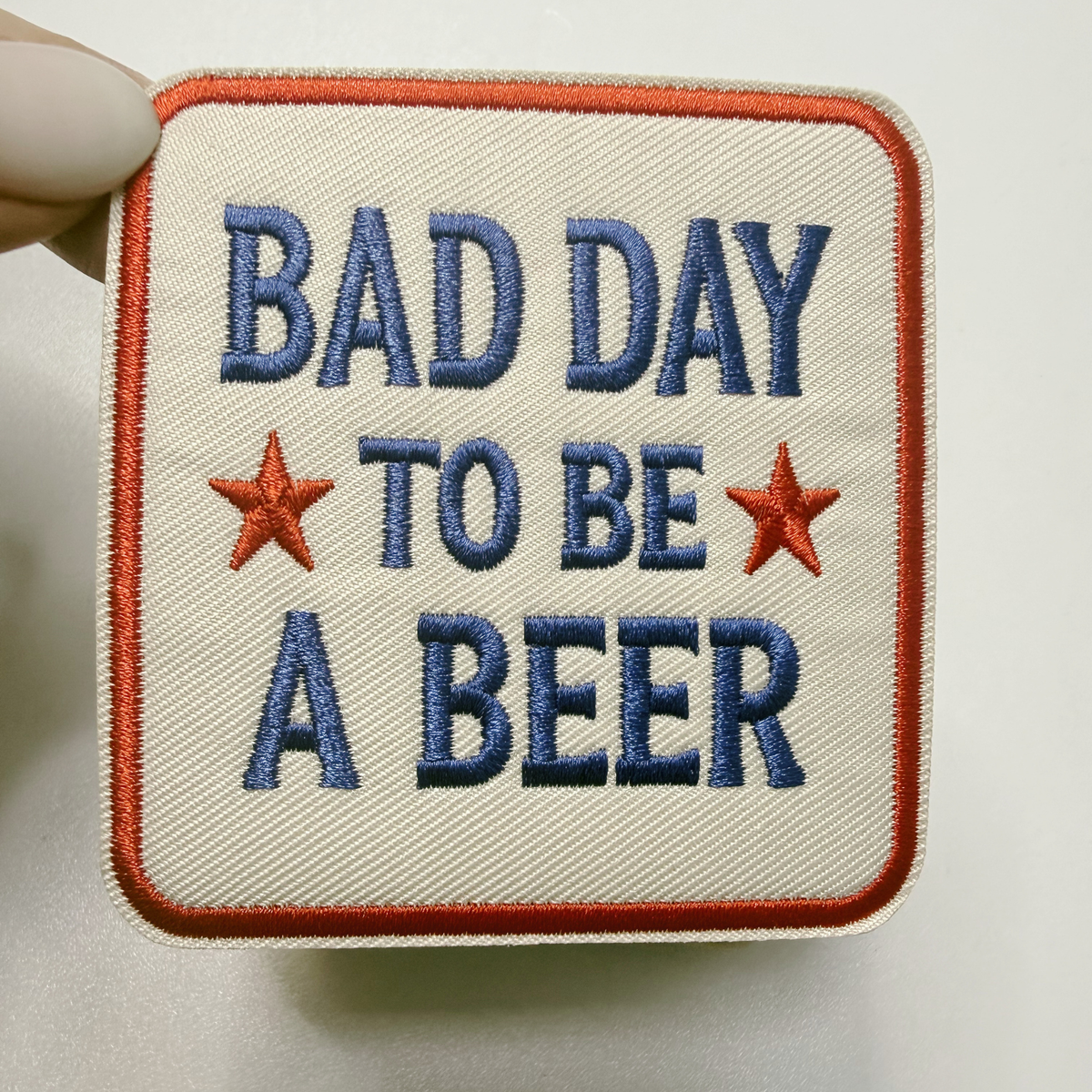 Bad Day to be a BEER (2.75" x 3") Patriotic-  Embroidered Hat Patch