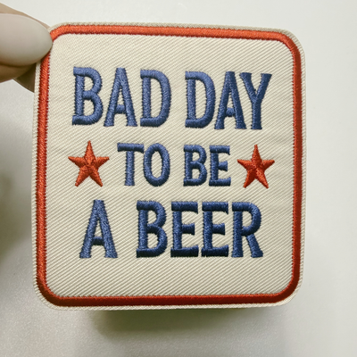 Bad Day to be a BEER (2.75" x 3") Patriotic-  Embroidered Hat Patch