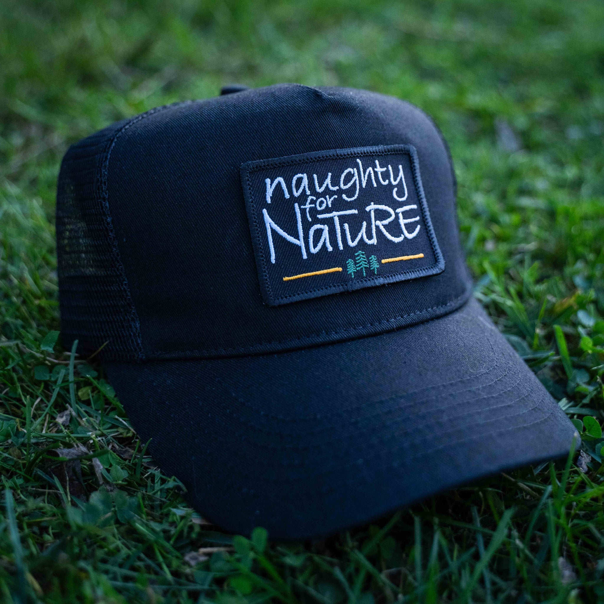 Naughty For Nature Embroidered Iron On Heat Seal Backing