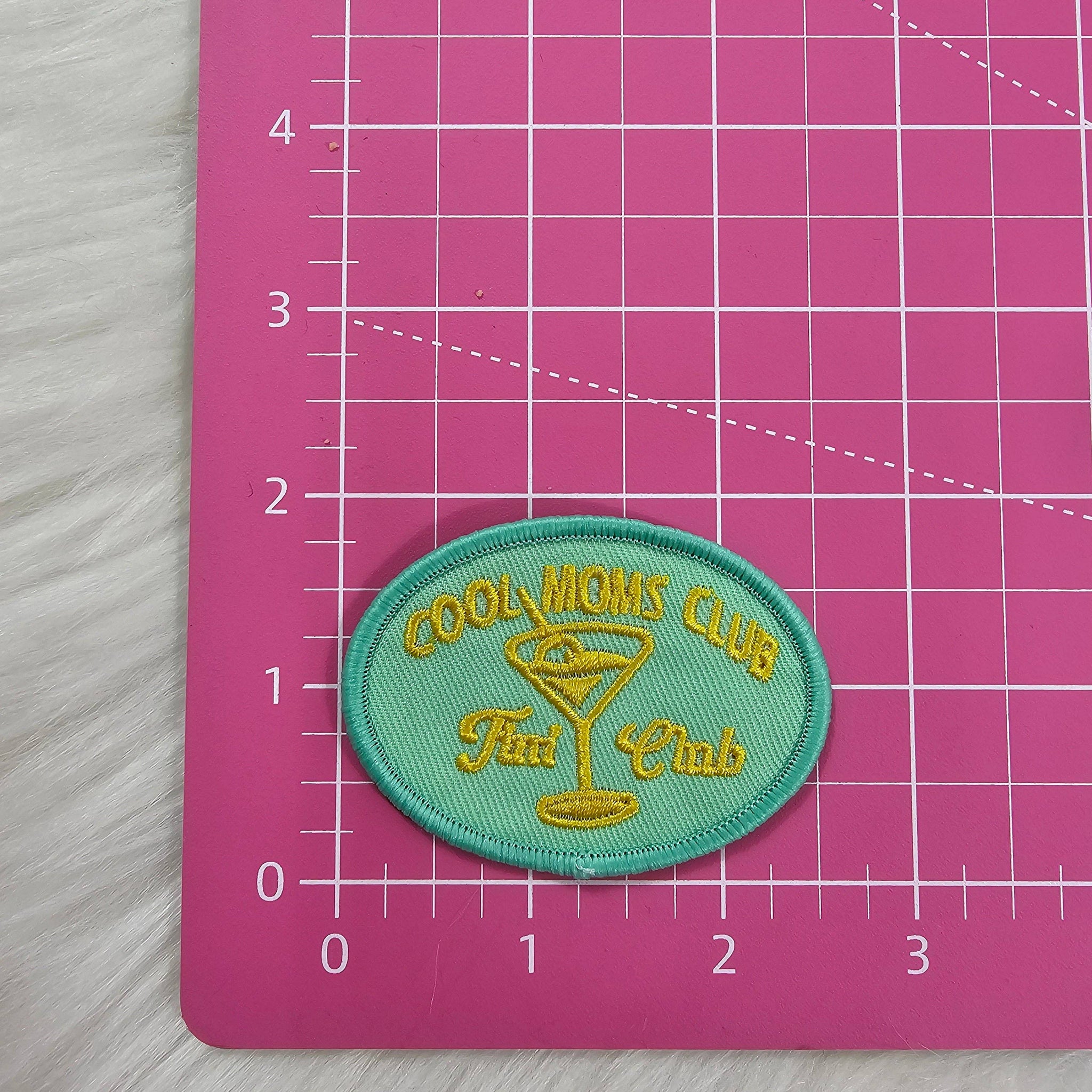 'Cool Moms Tini Club' Embroidery Iron On Patch