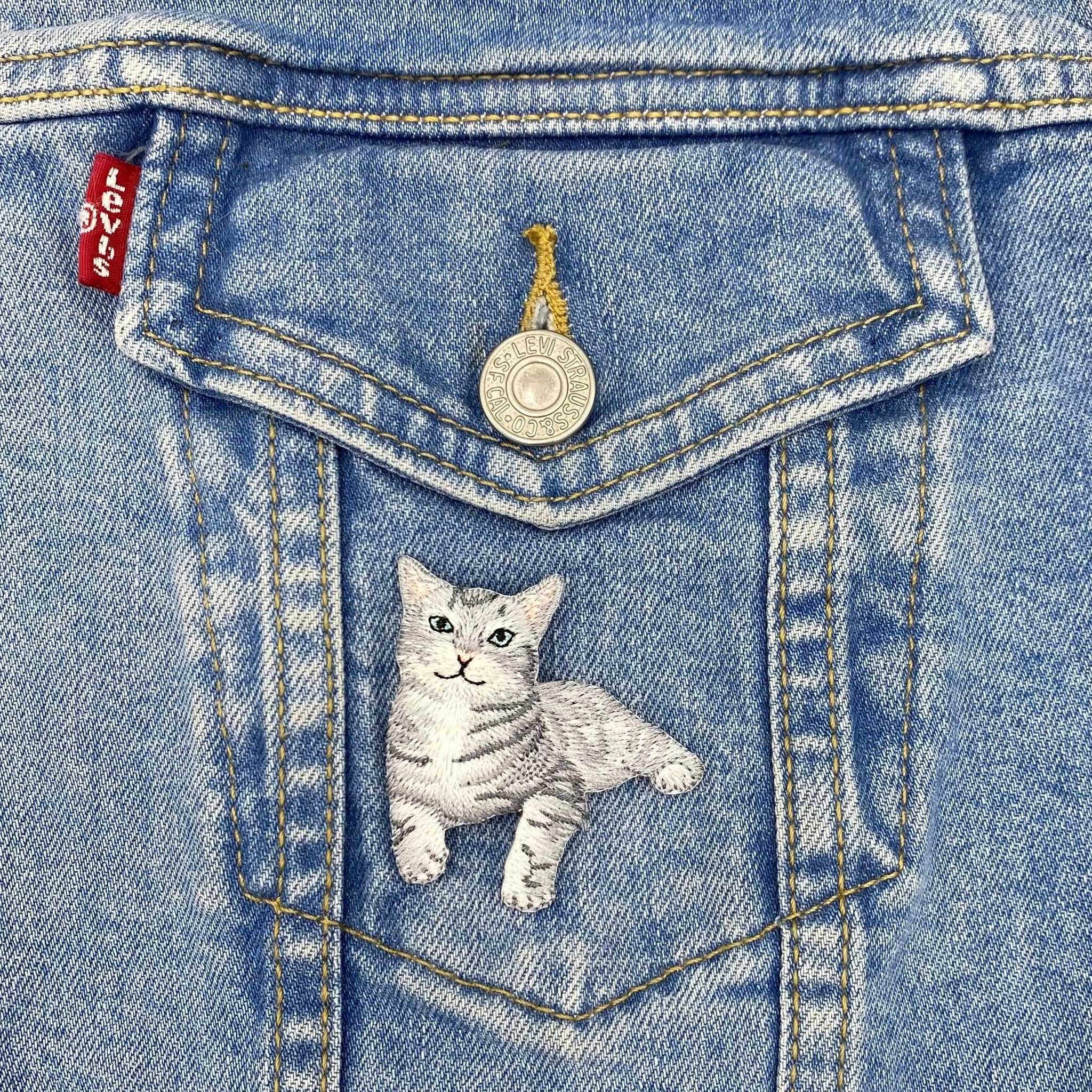 Gray Tabby Cat, Kitten, Pets, Animals, Iron on Patch