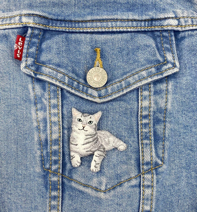 Gray Tabby Cat, Kitten, Pets, Animals, Iron on Patch