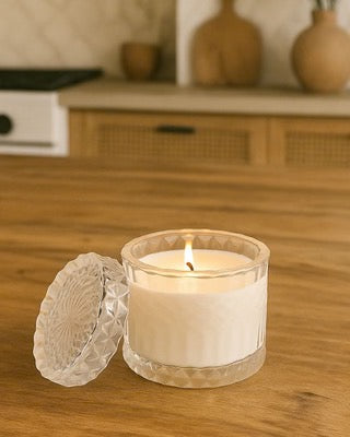 Crystal Candle Vessel with Lid
