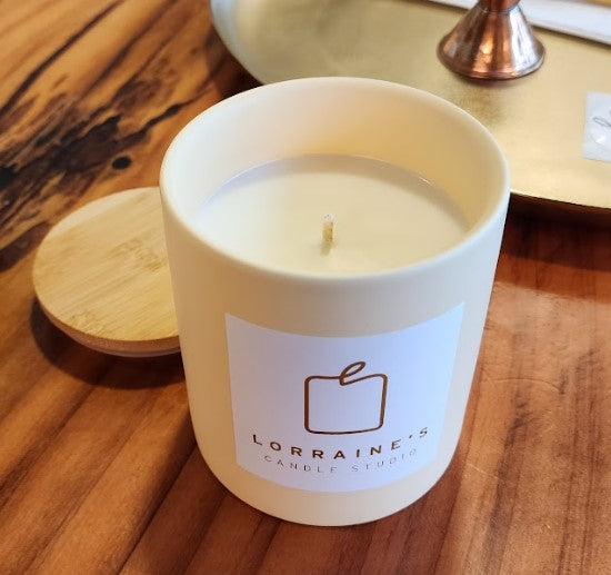 A Custom Fragrance Blended Candle - Modern Stone Tumbler/with Bamboo Lid