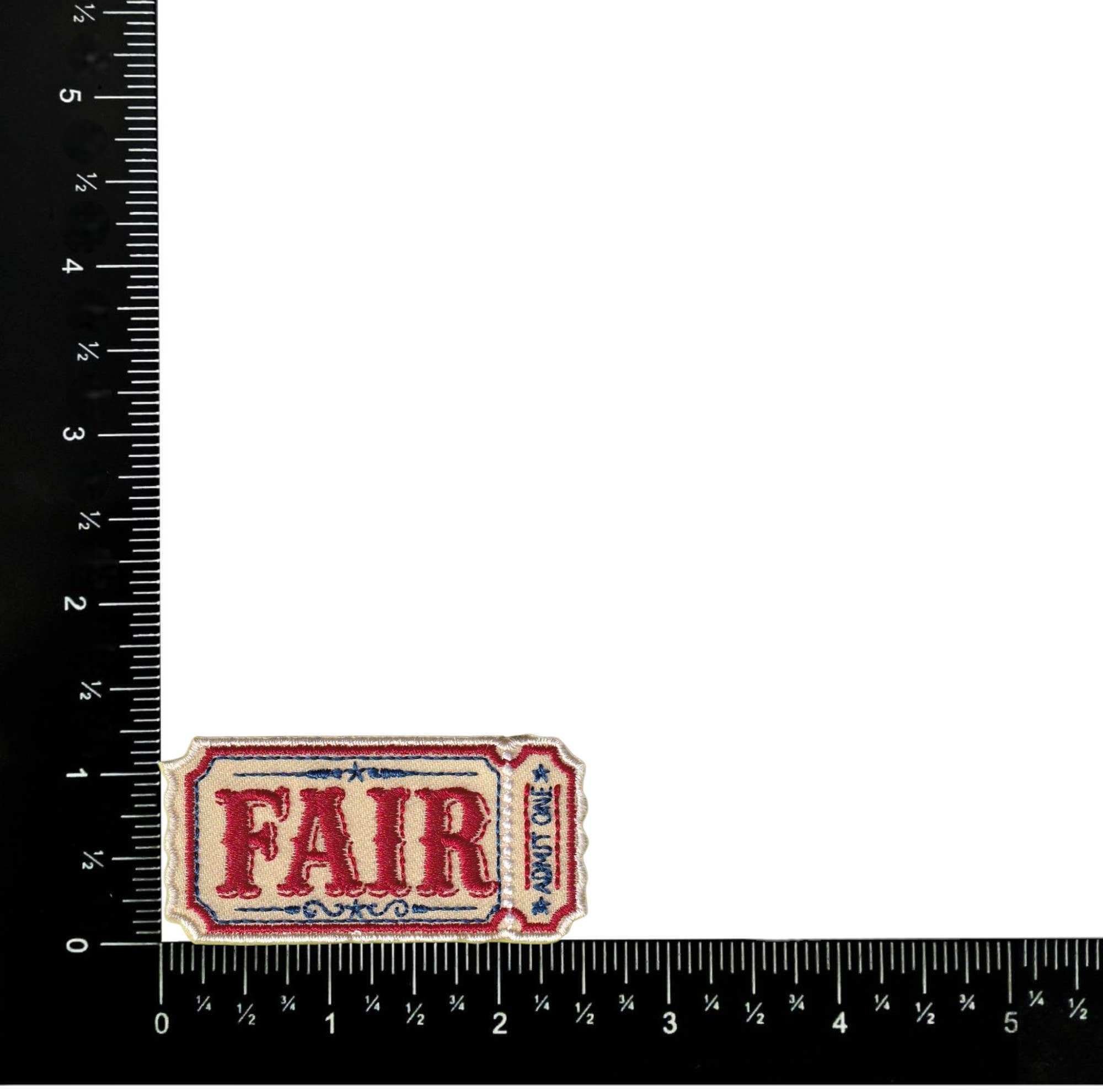 Fair Ticket Admit One State County Embroidered Iron on Patch