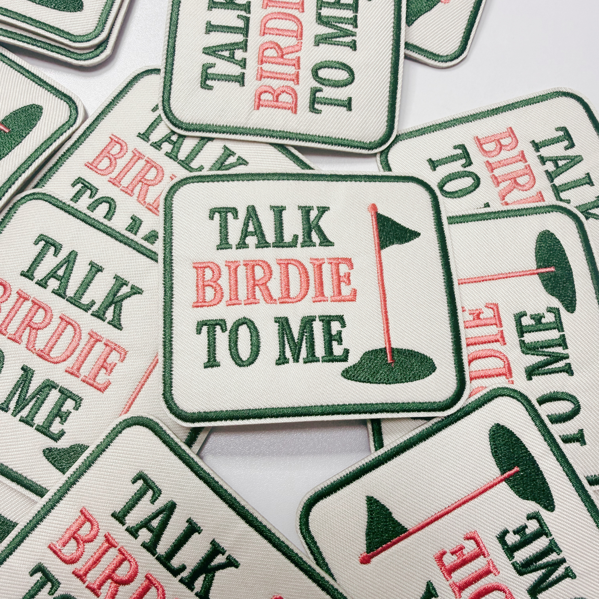 Talk Birdie To Me   (3"x2.5")  GOLF  -  Embroidered Hat Patch