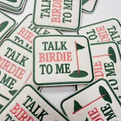 Talk Birdie To Me   (3"x2.5")  GOLF  -  Embroidered Hat Patch