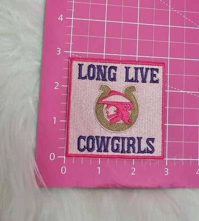 'Long Live Cowgirls' Embroidery Iron On Patch