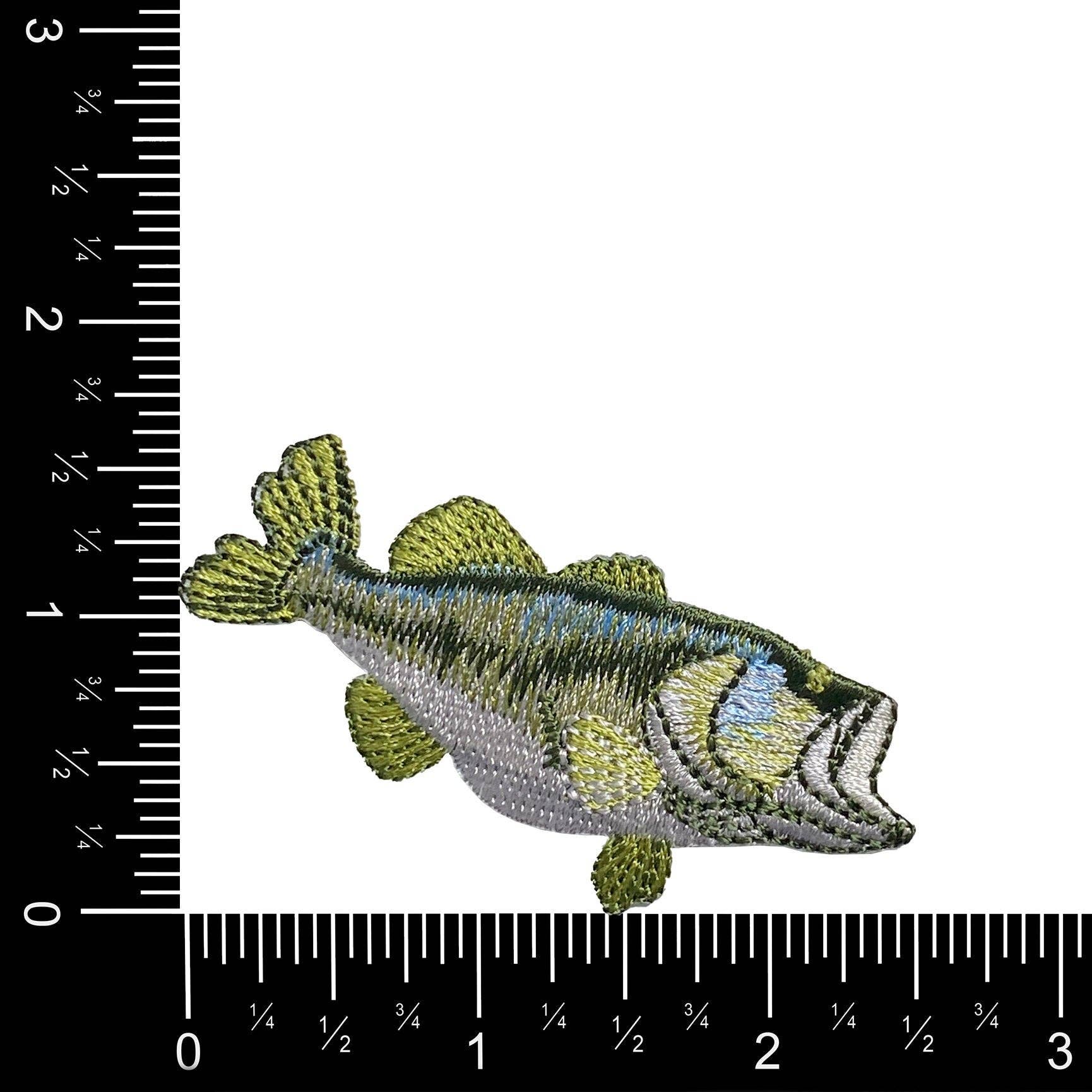 Largemouth Bass, Fish, Fishing, Embroidered, Iron-on Patch