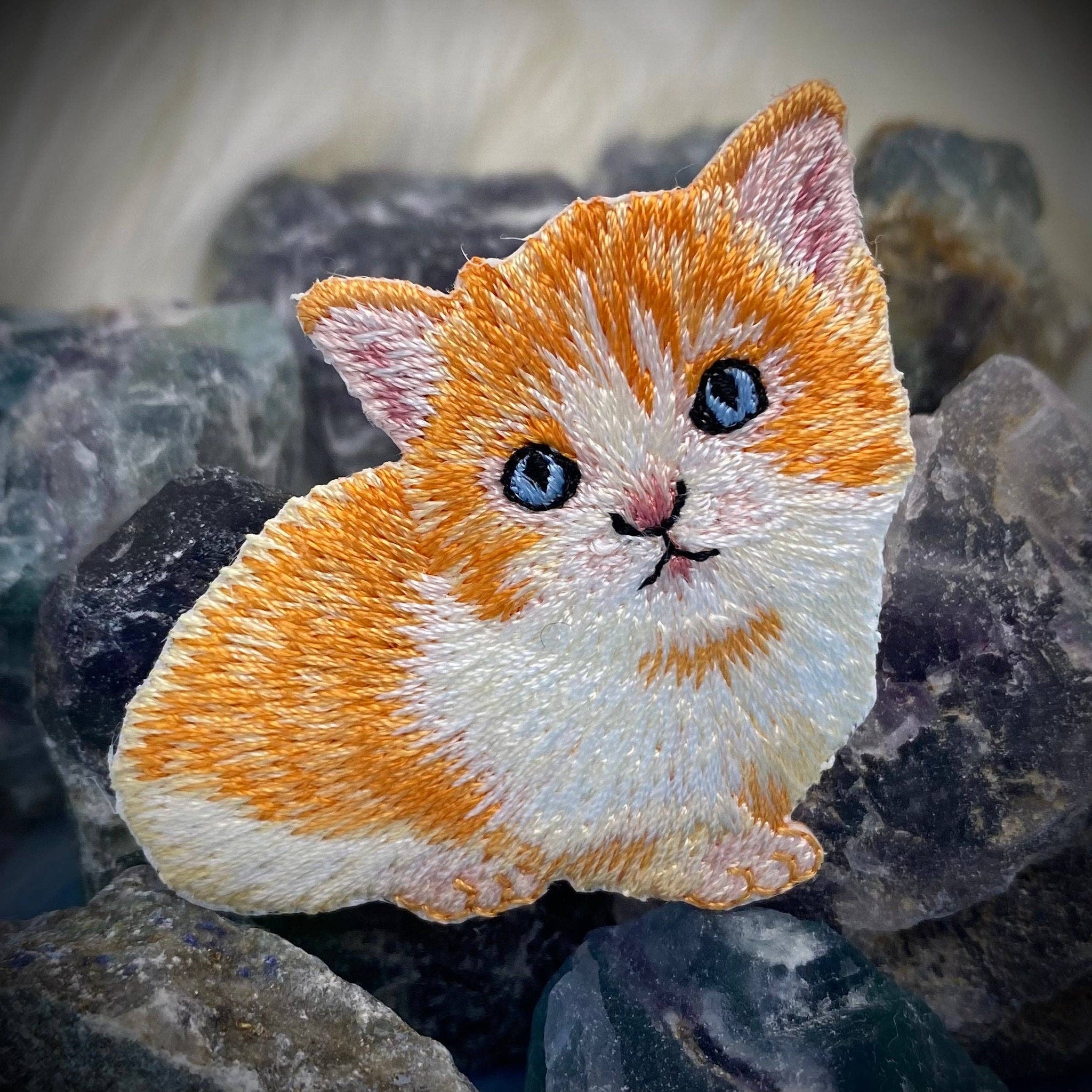 Orange Tabby Cat, Kitten, Embroidered, Iron on Patch