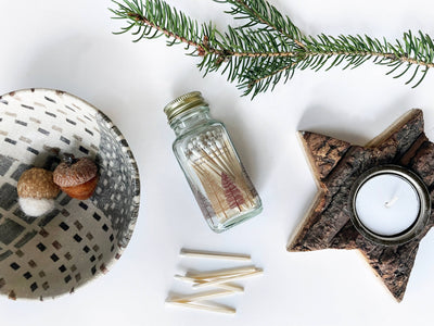 Variety Pack of Noble Fir Trees 2" White Match Jars