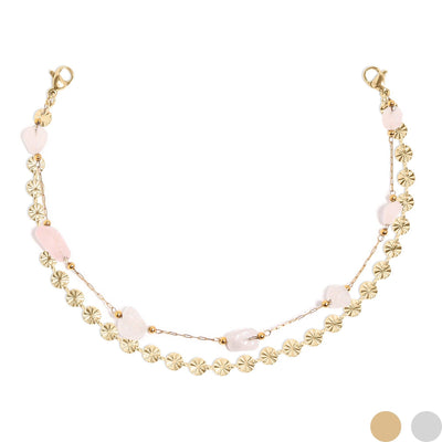 Trucker Hat Chain: Oval & Crystal Stone Layered Chain Set