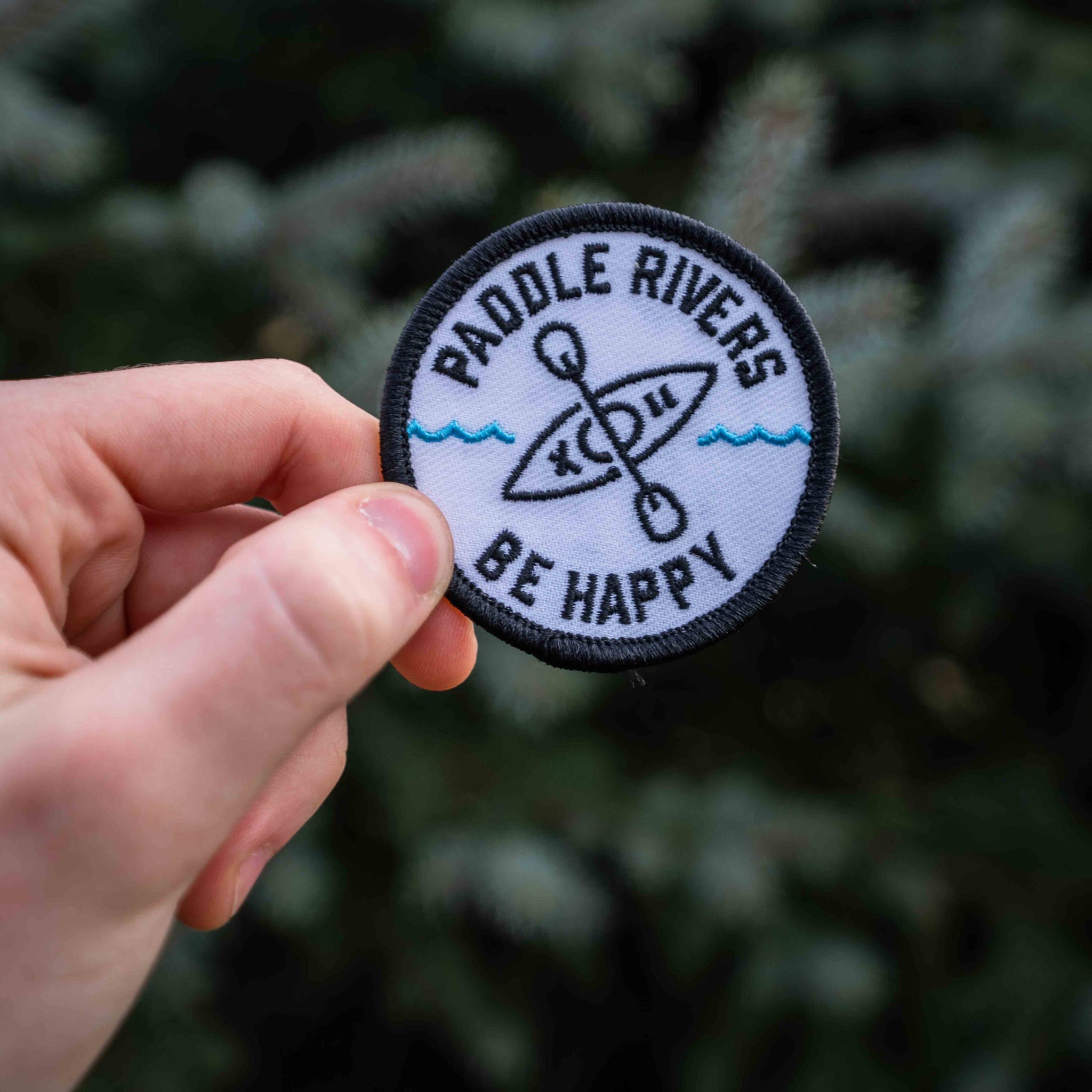 Kayaking, Paddle River - Be Happy Kayak Patch