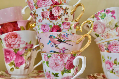 Mismatched teacups for Autumn Tea party, Event Planner