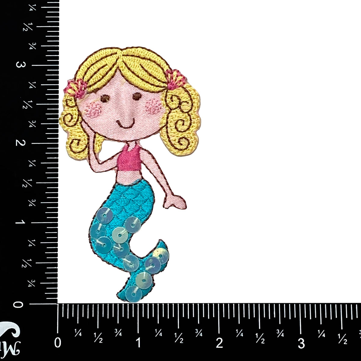 3" Blonde-headed Mermaid, Mythical, Fantasy Iron on Patch