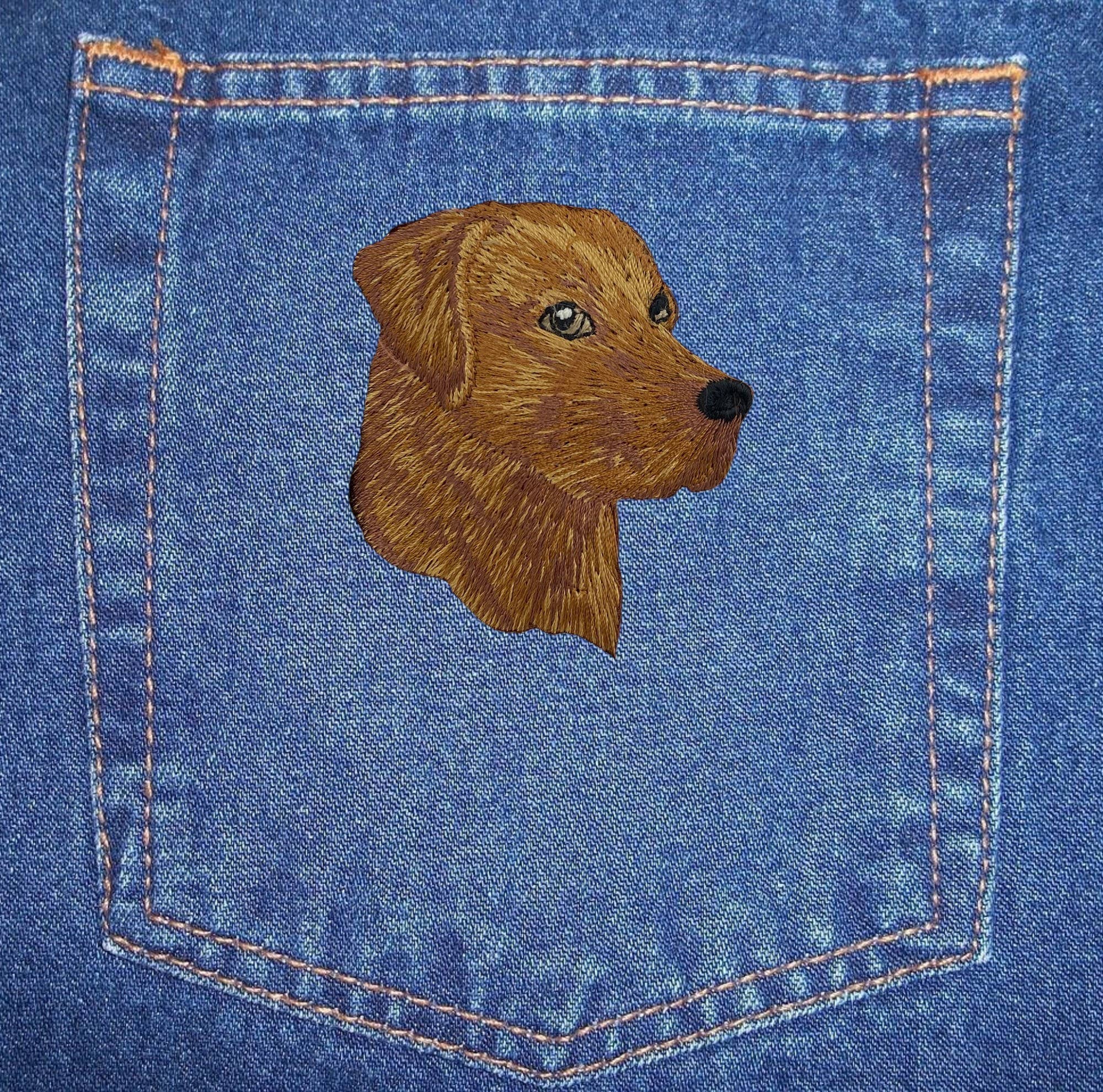 Lab Head Chocolate Dog Labrador Retriever Iron on Patch