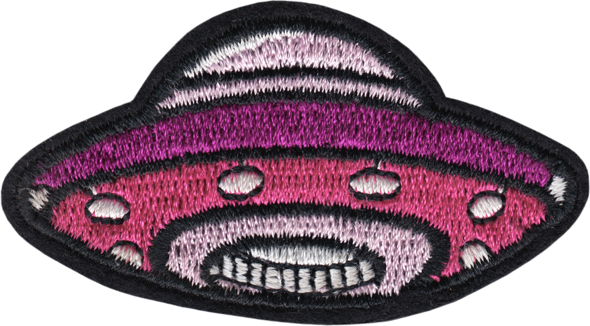 Patch - UFO - Pink And Purple Flying Saucer Aliens Sci Fi