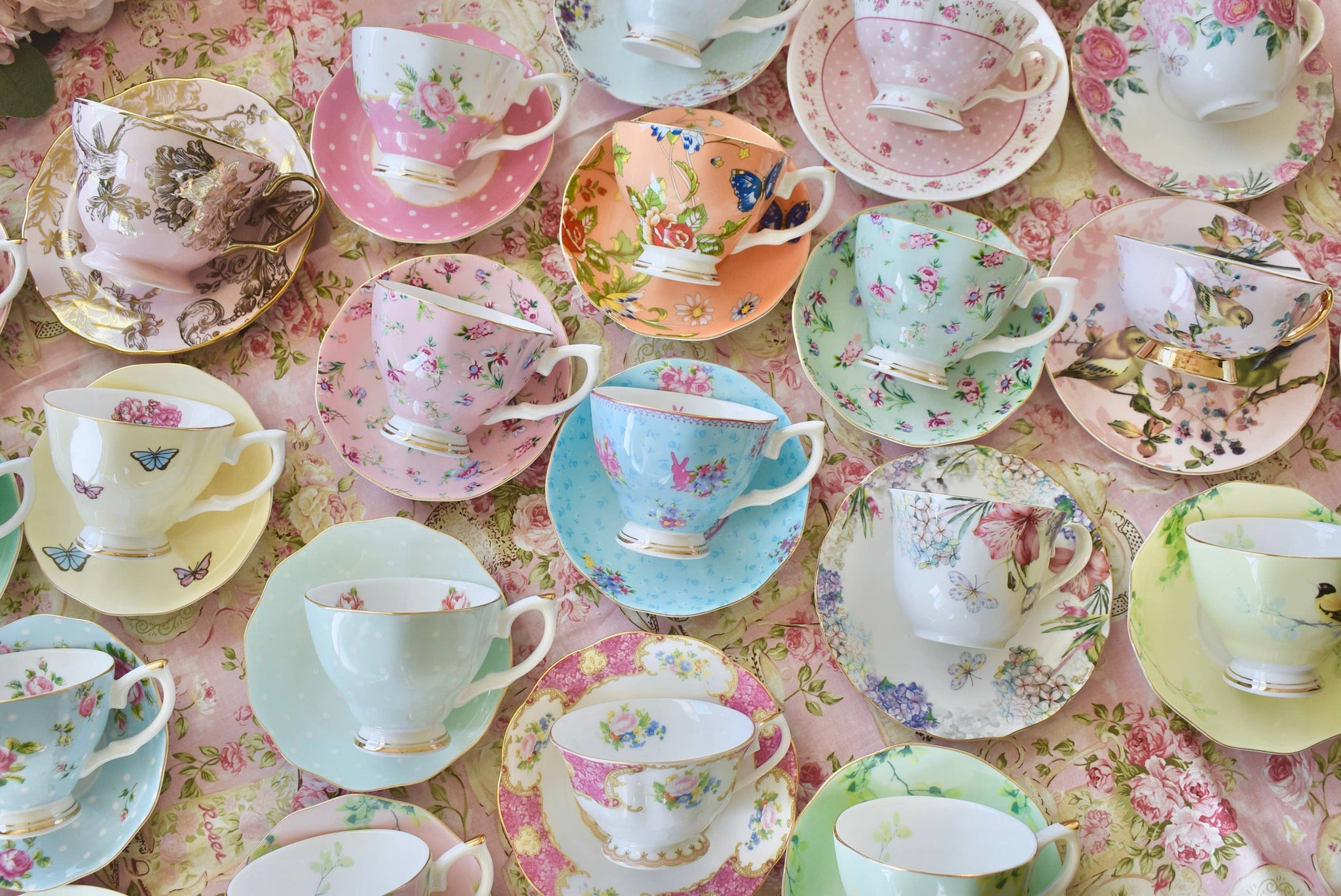 Mismatched teacups for Tea party, Catering, Event Planner 