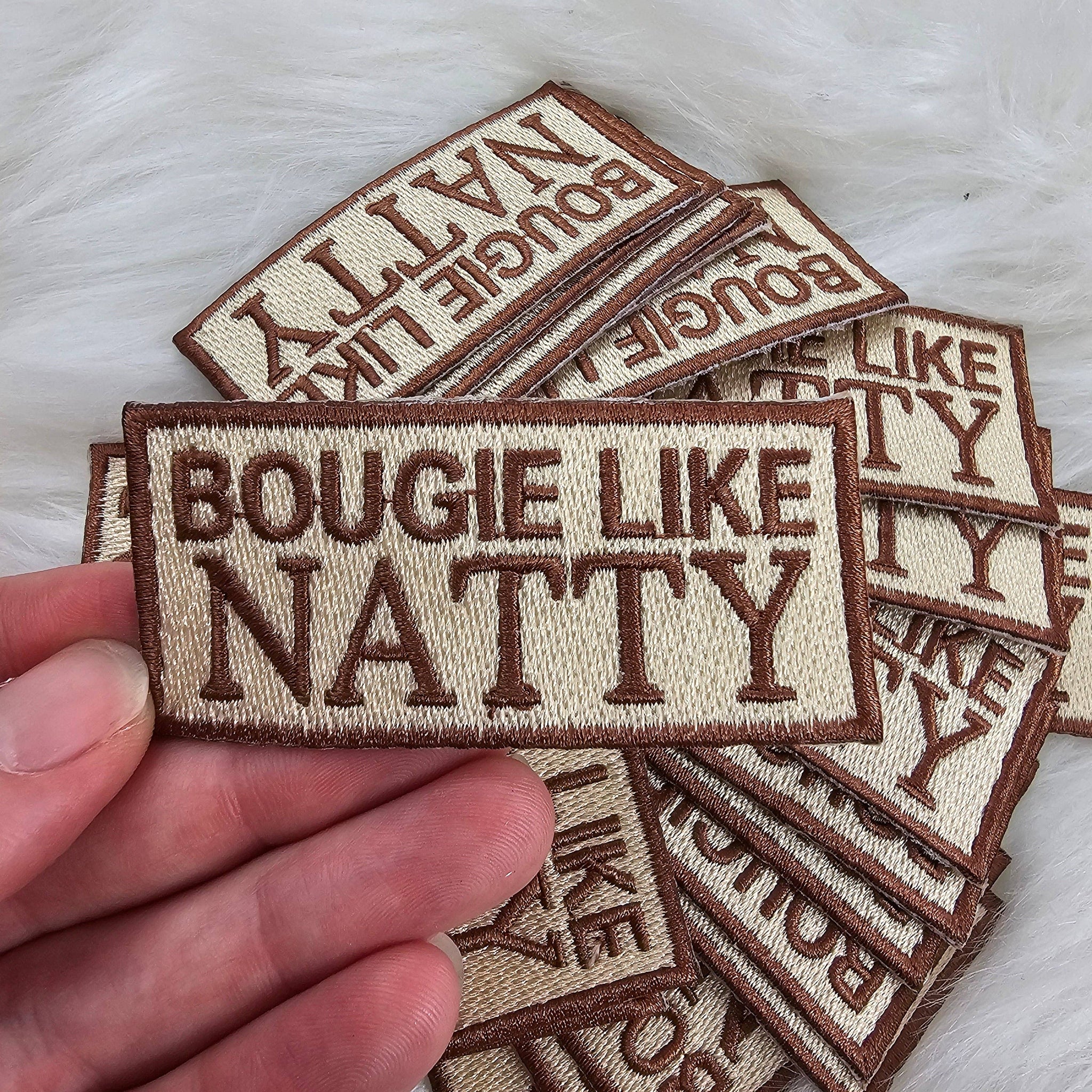 Bougie Like Natty Embroidery Iron On Patch